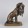 Sculpture – Chien Tenant Un Lièvre Dans La Gueule , Ferdinand Pautrot (1832 – 1874) – Bronze 15