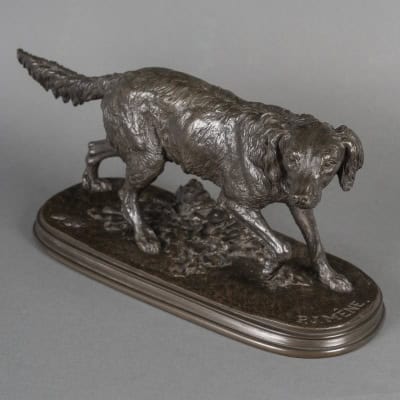 Sculpture – Chien Épagneul Français Fabio N°2 , Pierre – Jules Mêne (1810-1879) – Bronze