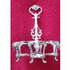 SERVITEUR DE TABLE EN ARGENT MASSIF GARNI DE FLACONS EN CRISTAL 22