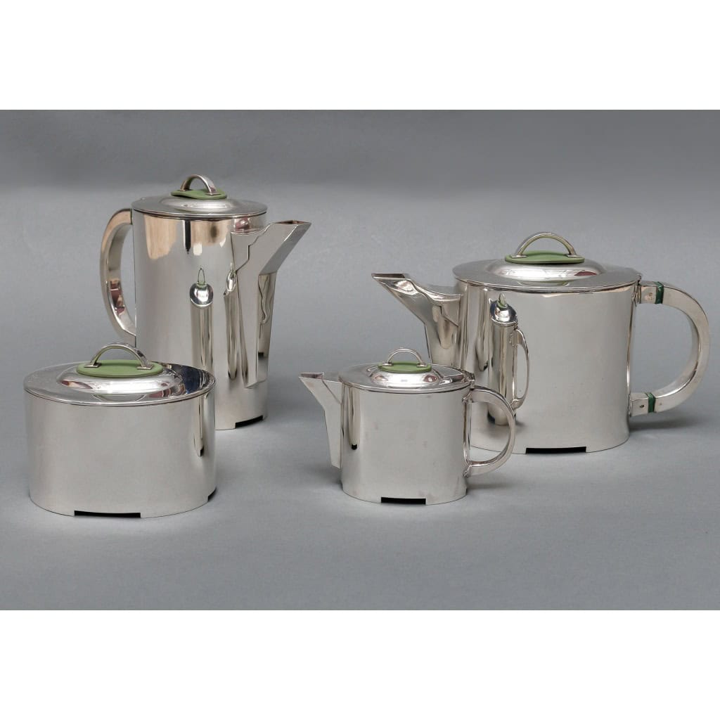 C. FJERDINGSTAD – SERVICE THE/CAFÉ MODERNISTE EN ARGENT MASSIF CIRCA 1950 3