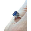 Bague Saphir De Ceylan 2.30 Ct Entouré Diamants Calibrés 14