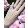 Tanzanite De 3.75 Cts Entourée De Diamants, Bague “diadème” Or Blanc 18 Ct 16