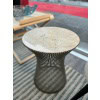 Knoll& Waren PLATNER, Paire de tables d’appoint en acier, plateau en marbre blanc veiné beige 13