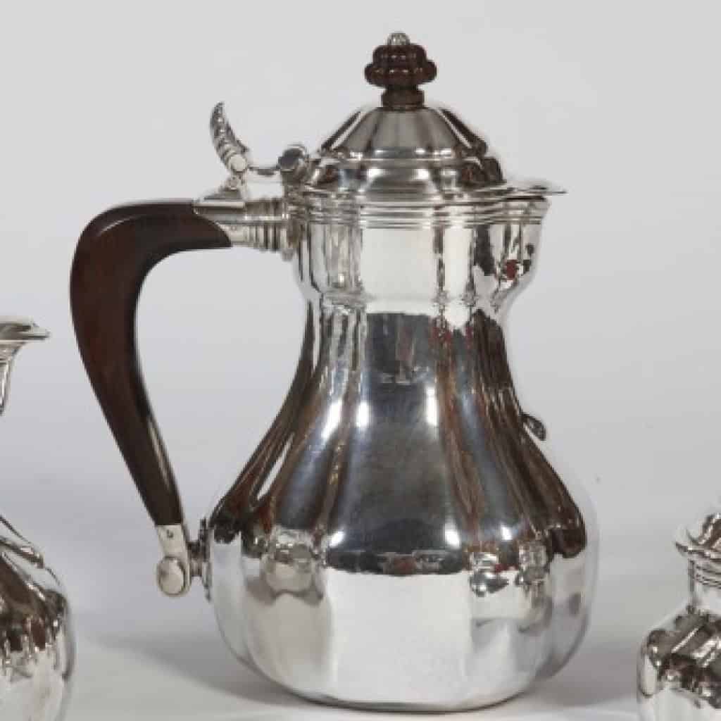 ORFÈVRE GEORGES LECOMTE – SERVICE THÉ-CAFÉ EN ARGENT MASSIF ART DÉCO 1925 5