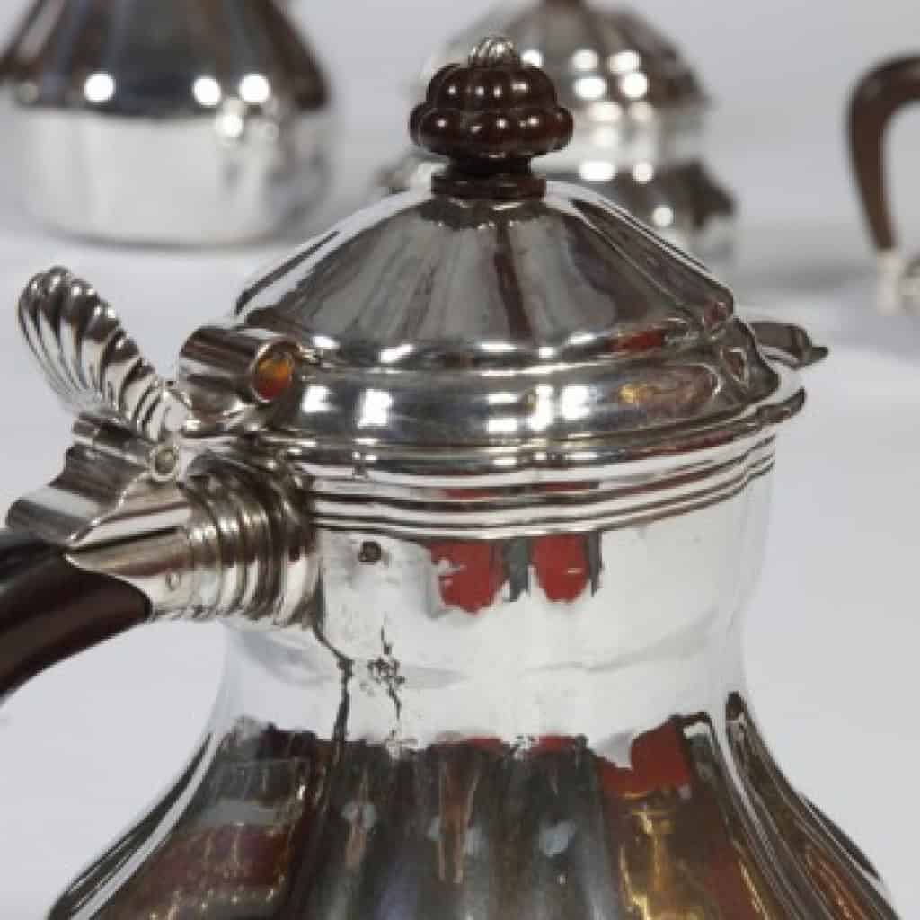 ORFÈVRE GEORGES LECOMTE – SERVICE THÉ-CAFÉ EN ARGENT MASSIF ART DÉCO 1925 10