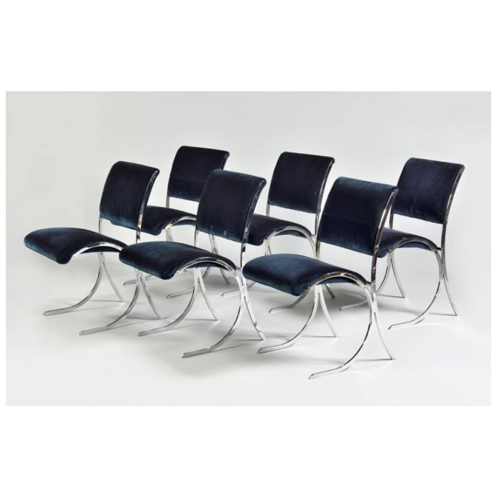 Suite de six chaises des années 1970 3