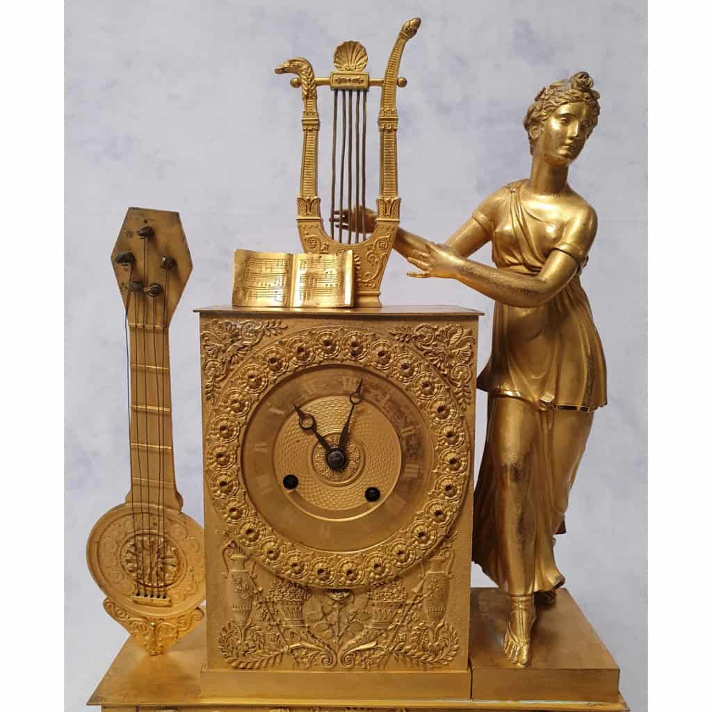 Pendule époque Restauration – Orphée et sa Lyre – Bronze Doré – 19ème 9