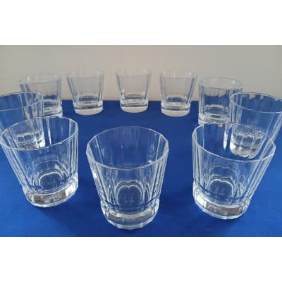 10 VERRES À WHISKY EN CRISTAL D’ARQUES. MODÈLE MACASSAR