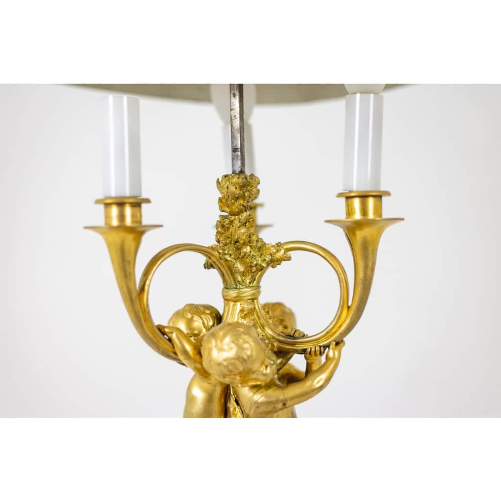 Lampe bouillotte en bronze doré et marbre. Circa 1900. 9