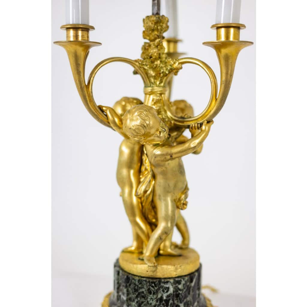 Lampe bouillotte en bronze doré et marbre. Circa 1900. 10