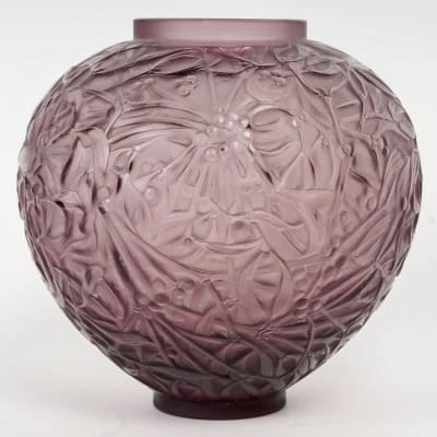 1920 René Lalique – Vase Gui Verre Améthyste