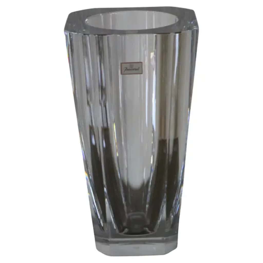 Grand vase en cristal transparent taillé Baccarat 30 cm 3