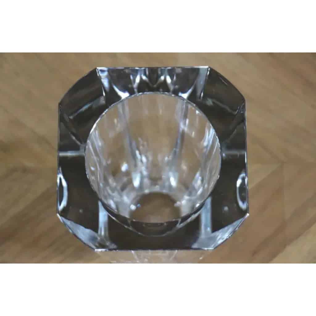 Grand vase en cristal transparent taillé Baccarat 30 cm 15