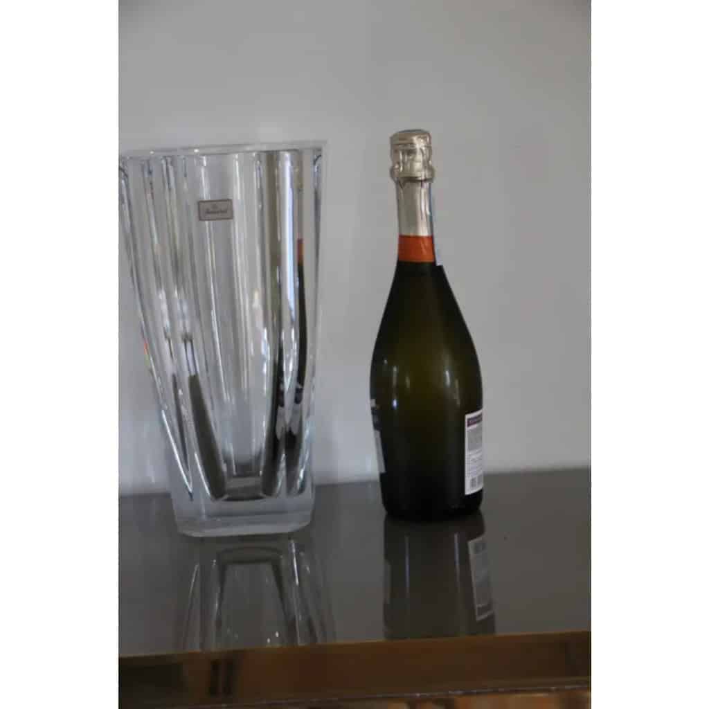 Grand vase en cristal transparent taillé Baccarat 30 cm 17