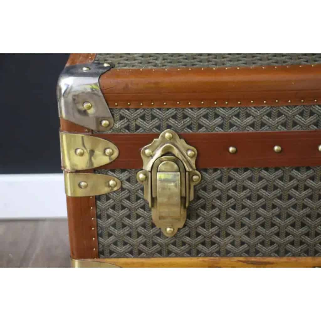 Malle Goyard cabine 110 cm à toile en chevrons 5