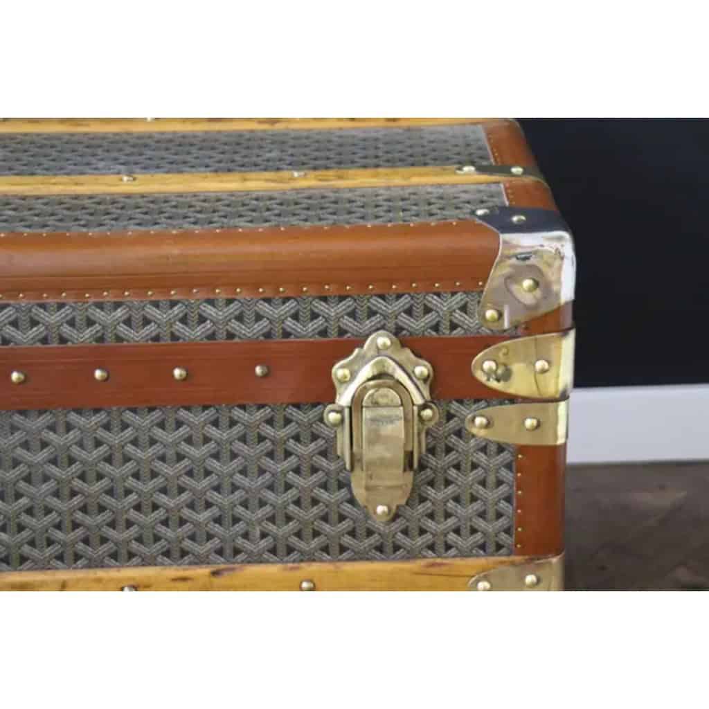 Malle Goyard cabine 110 cm à toile en chevrons 7