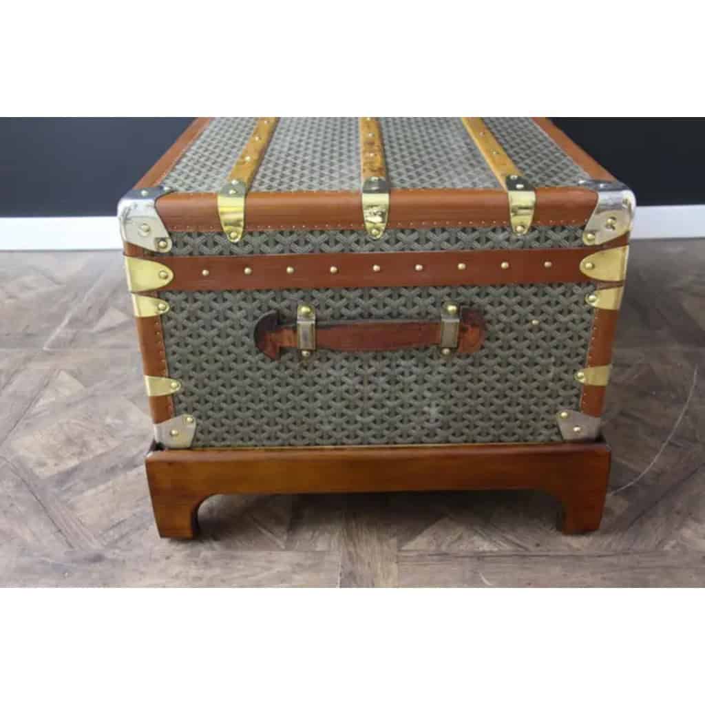 Malle Goyard cabine 110 cm à toile en chevrons 8