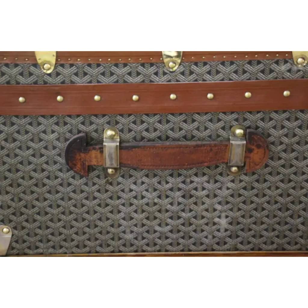 Malle Goyard cabine 110 cm à toile en chevrons 9