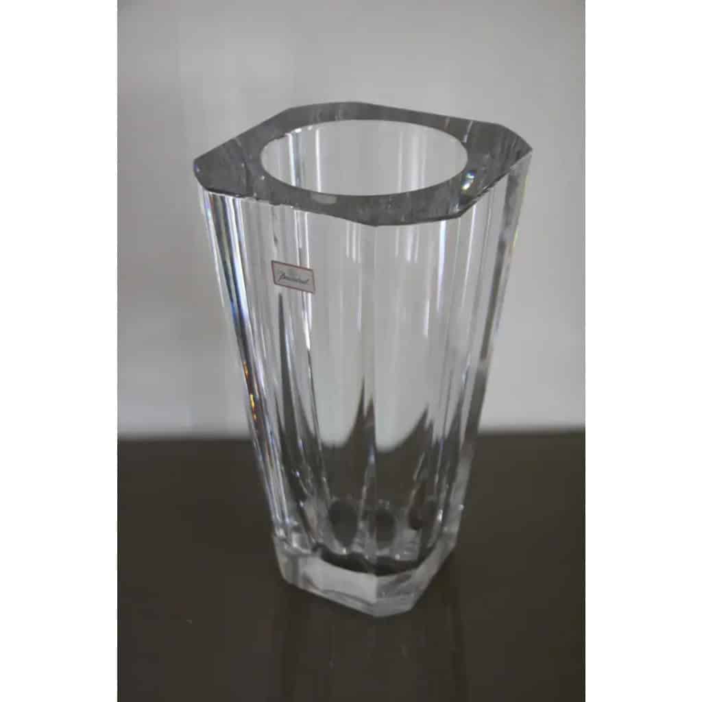 Grand vase en cristal transparent taillé Baccarat 30 cm 10