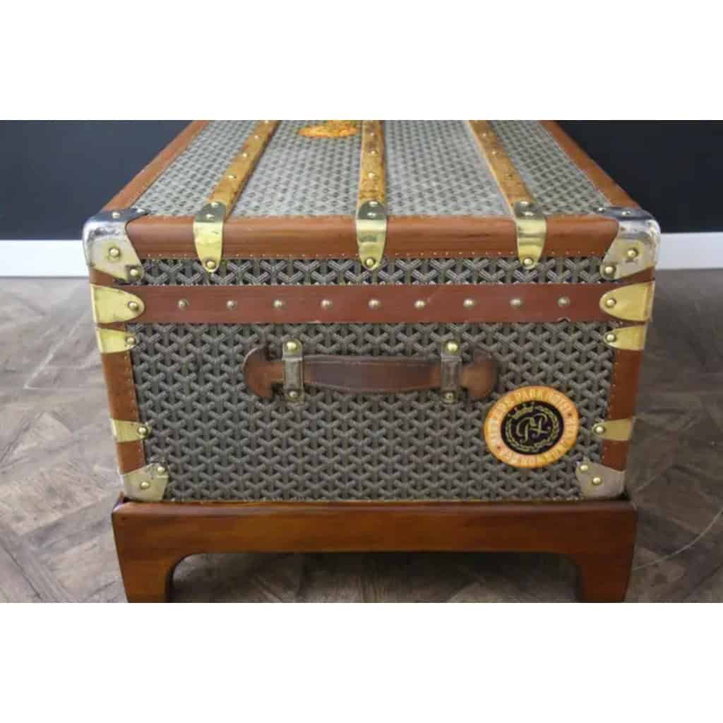 Malle Goyard cabine 110 cm à toile en chevrons 10