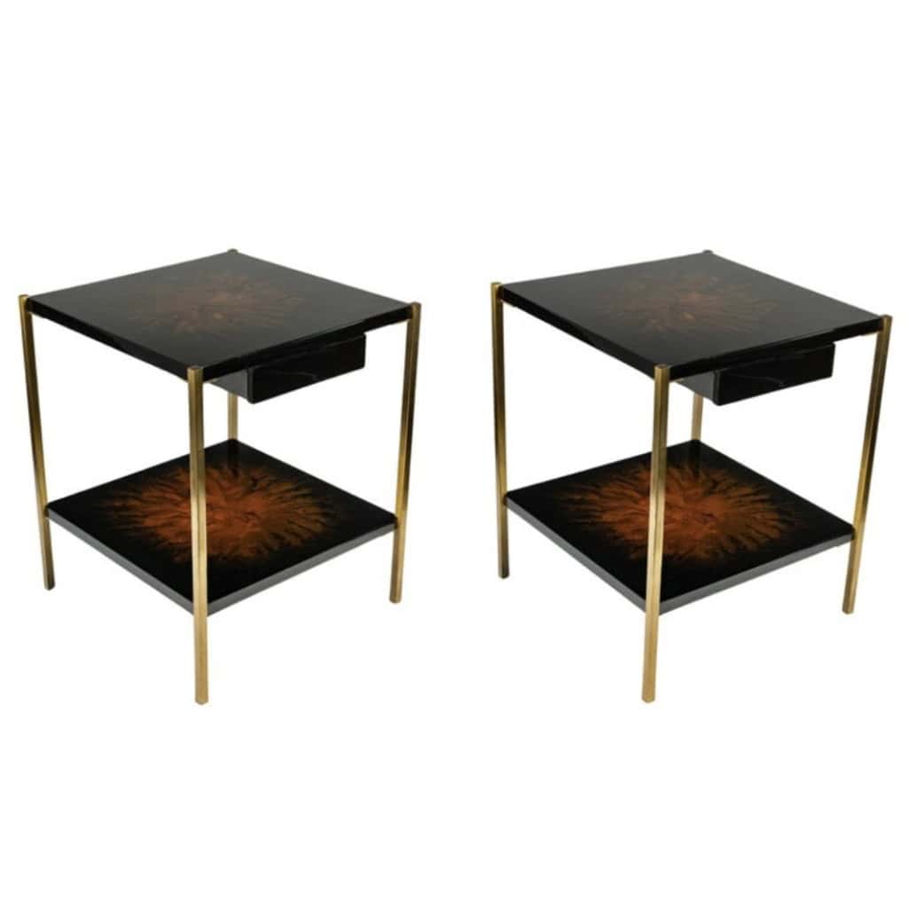 1970 Paire de tables d’appoint Maison Jansen. 3