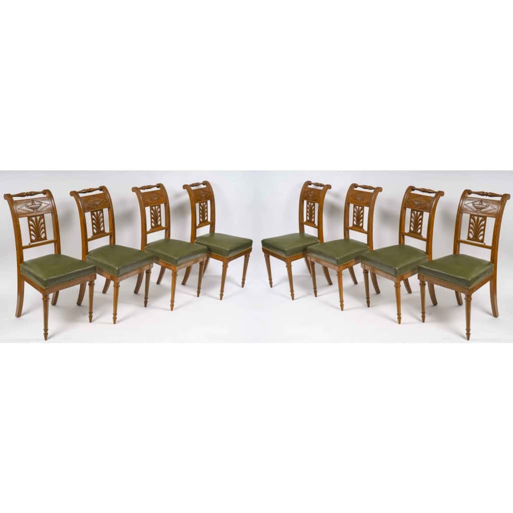 Belle Suite De 8 Chaises De Style Directoire. Fin XIXème Siècle. 10