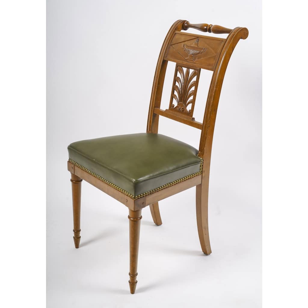 Belle Suite De 8 Chaises De Style Directoire. Fin XIXème Siècle. 5