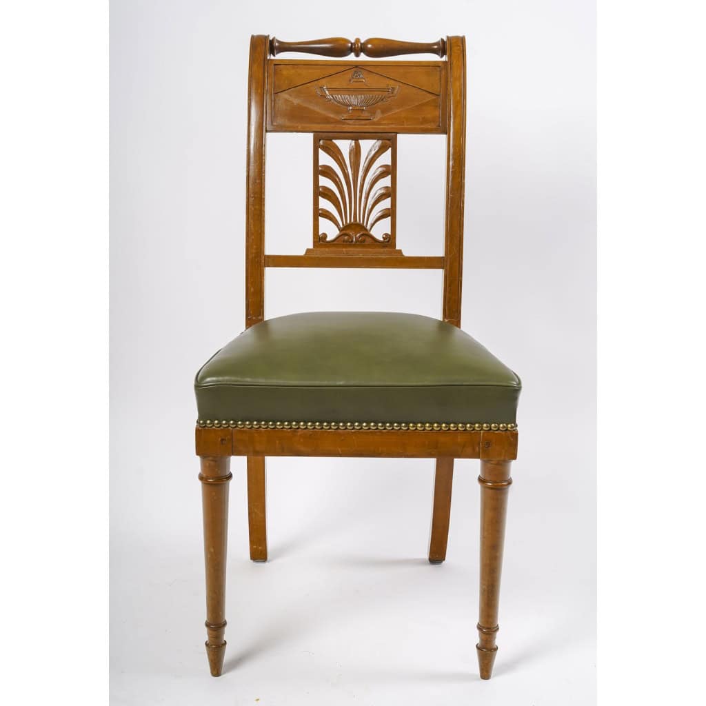 Belle Suite De 8 Chaises De Style Directoire. Fin XIXème Siècle. 4