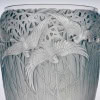 1926 René Lalique – Vase Aigrettes Verre Blanc Patiné Bleu 13