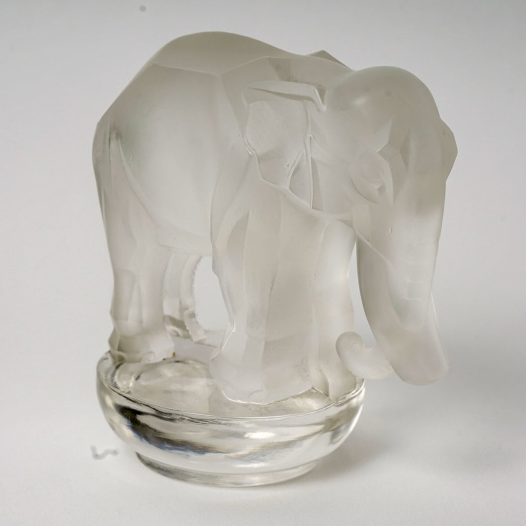 1931 René Lalique – Presse Papiers Toby Eléphant Verre Blanc 4