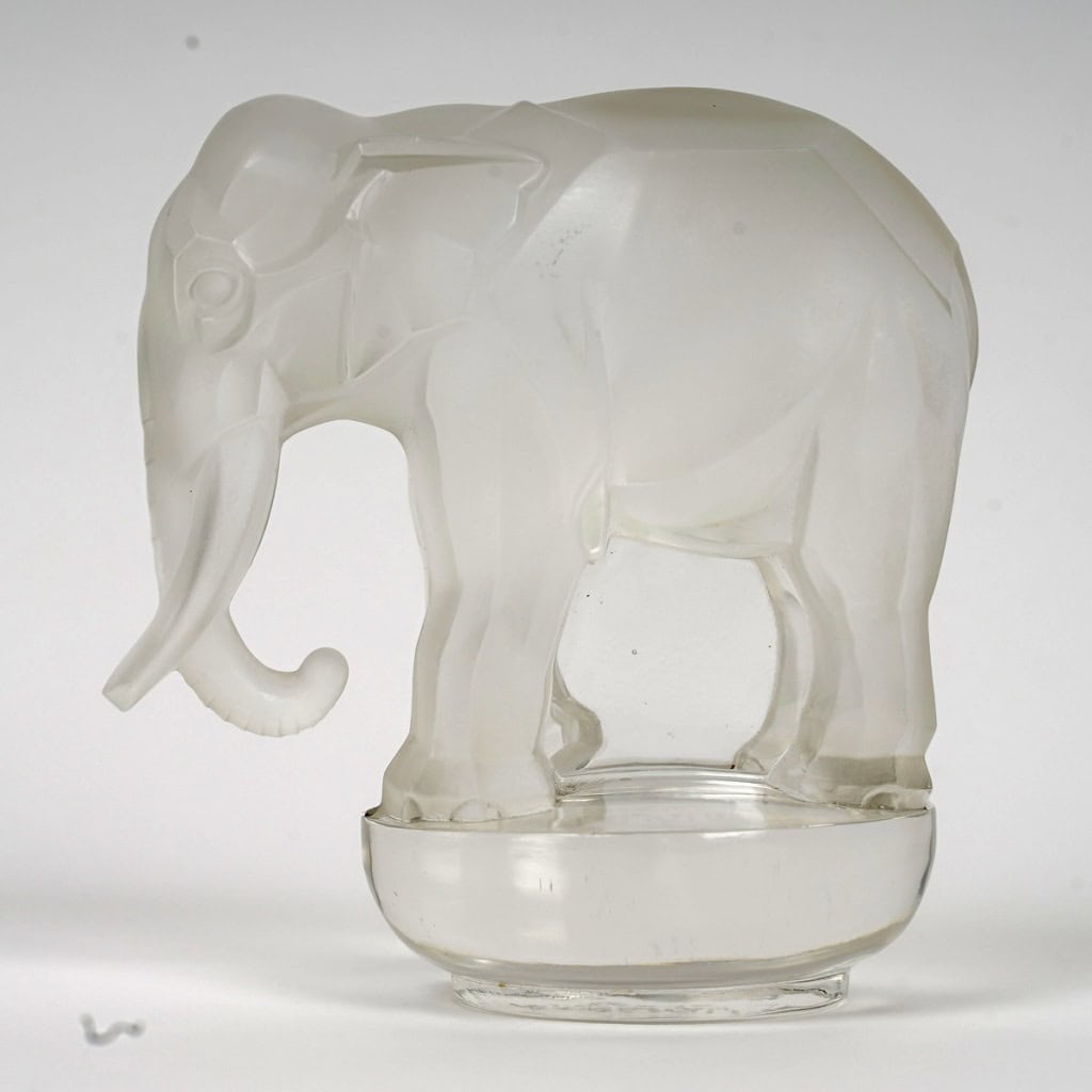 1931 René Lalique – Presse Papiers Toby Eléphant Verre Blanc 5