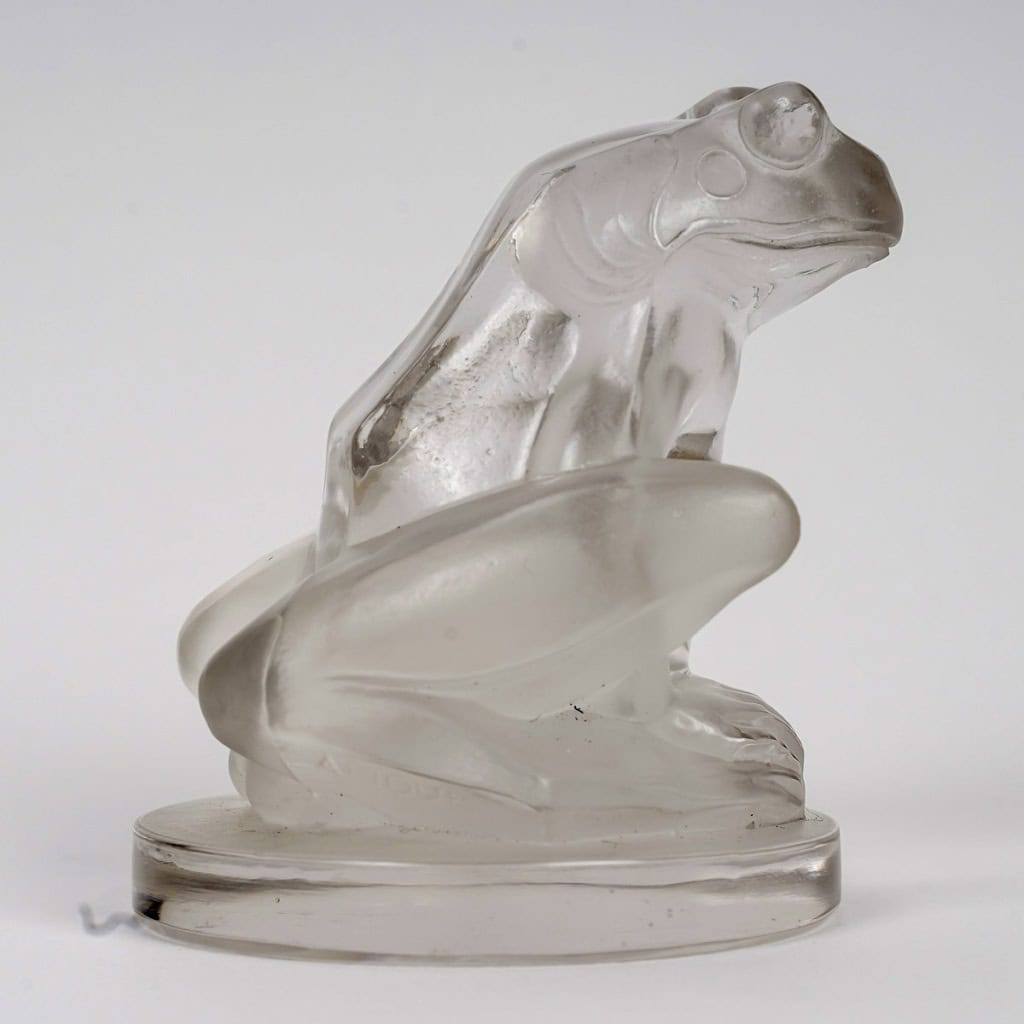 1928 René Lalique – Mascotte Automobile Grenouille Verre Blanc 5