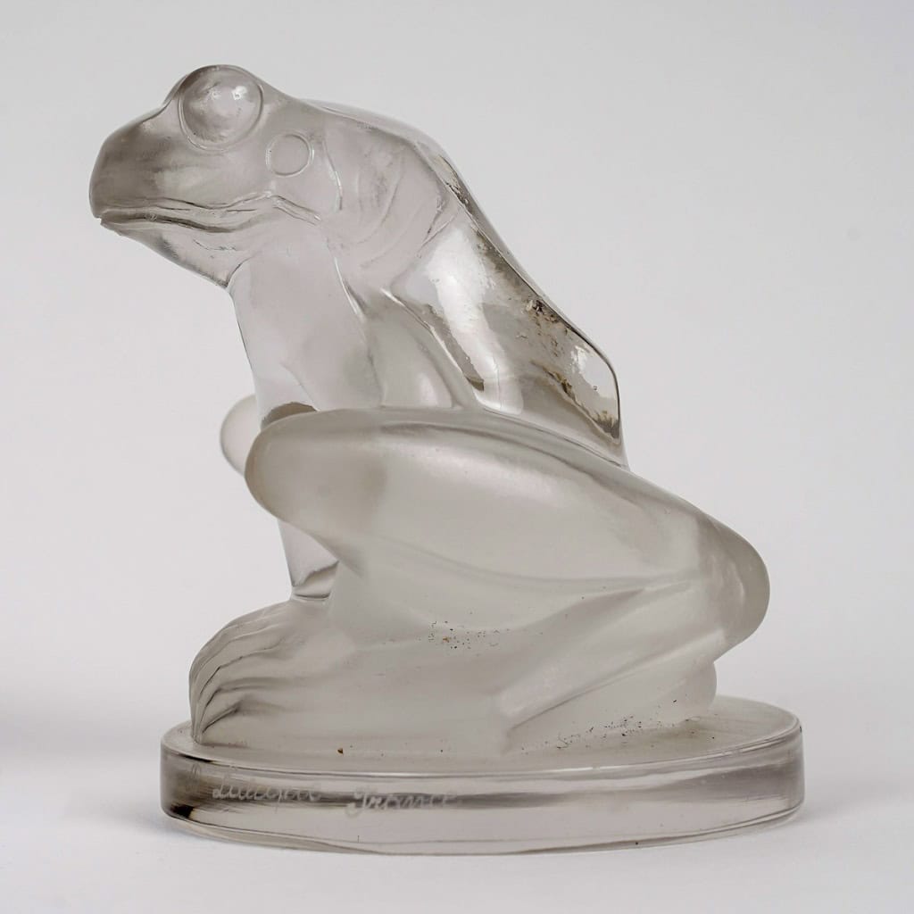 1928 René Lalique – Mascotte Automobile Grenouille Verre Blanc 7