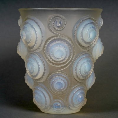 1930 René Lalique – Vase Spirales Verre Opalescent