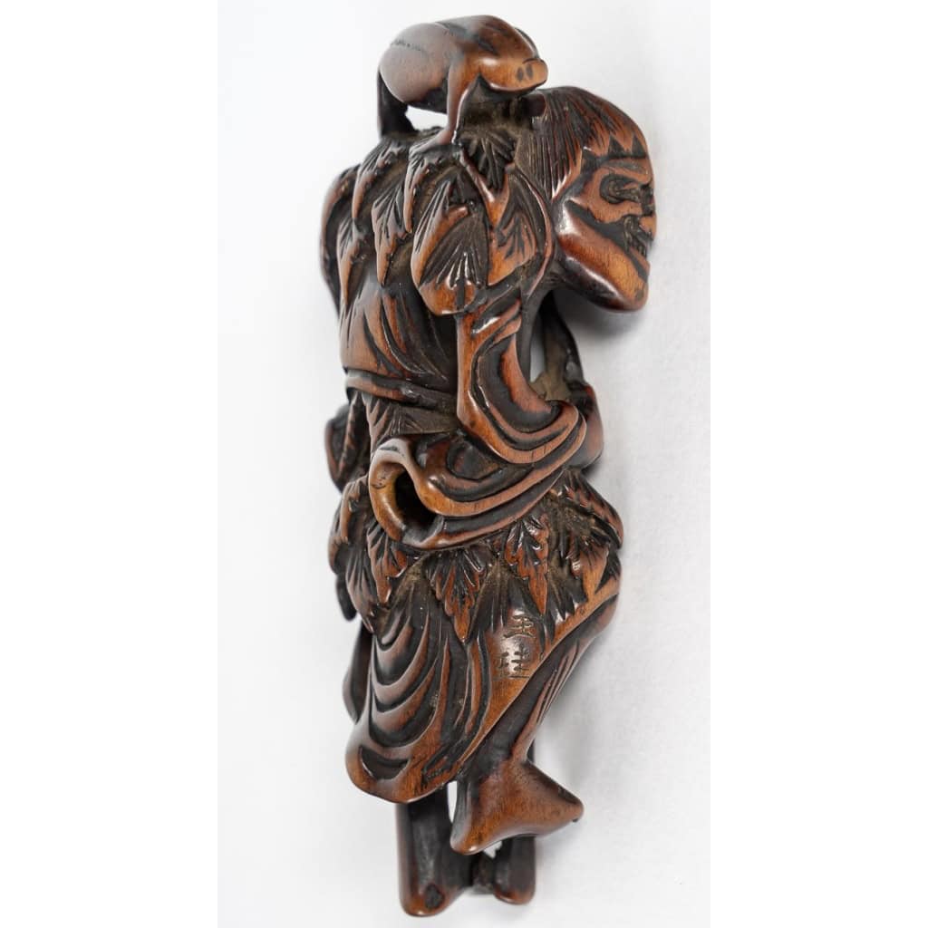 Netsuke En Buis d’Un Gama Sennin Par Gyokkei 19ème Siècle 3