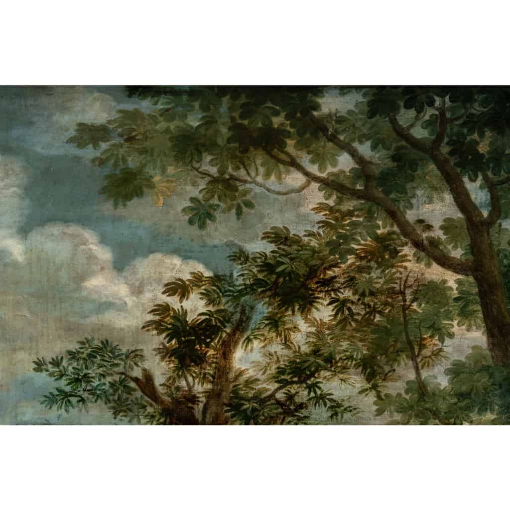 Huile sur toile représentant une cueillette. XVIIIe siècle. LS55511709 5