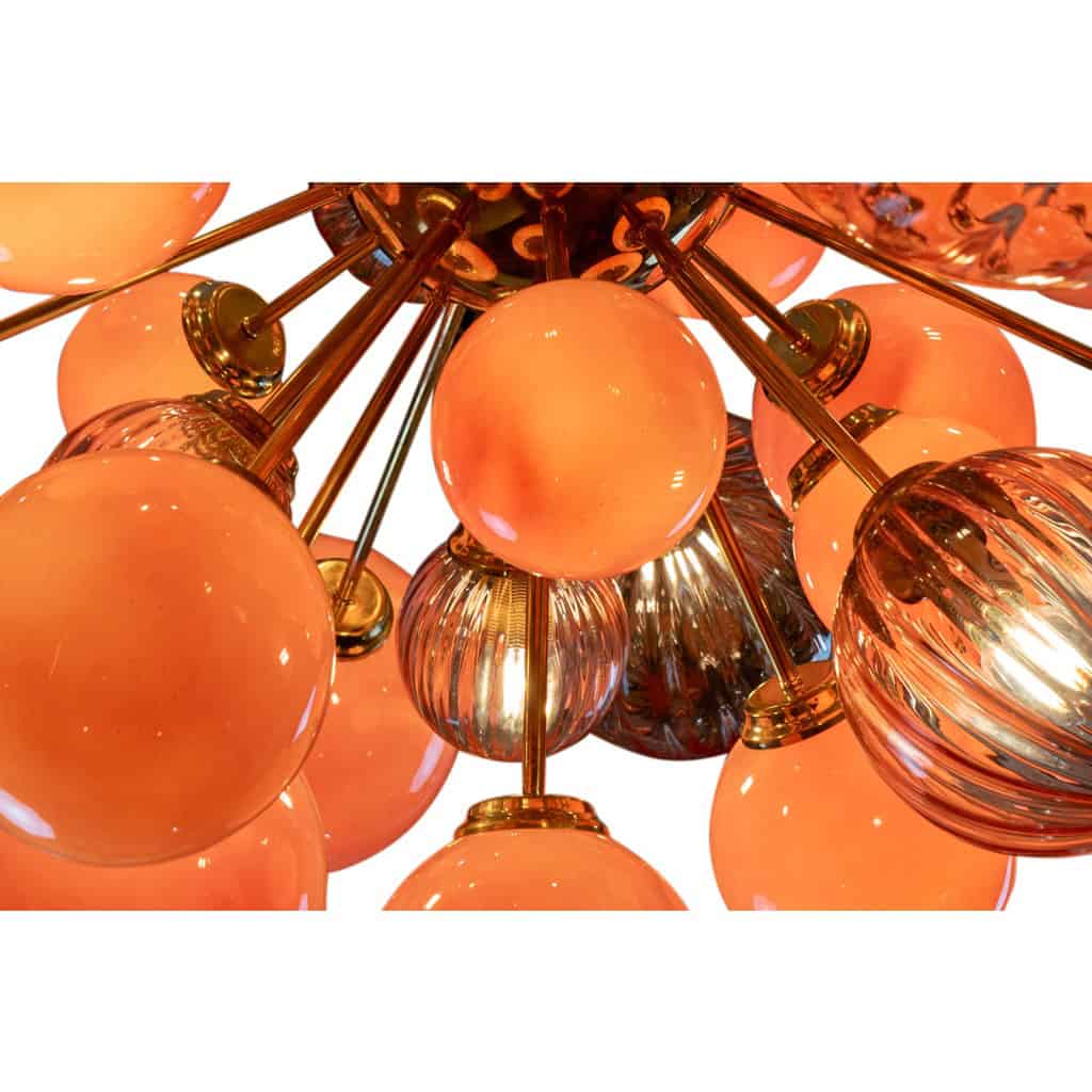 Grand lustre de style Spoutnik en verre de Murano. Travail contemporain. LS57993856T 7