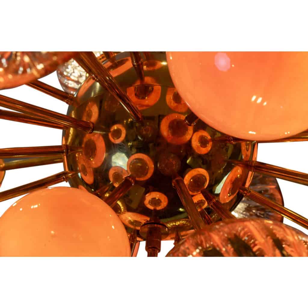 Grand lustre de style Spoutnik en verre de Murano. Travail contemporain. LS57993856T 8