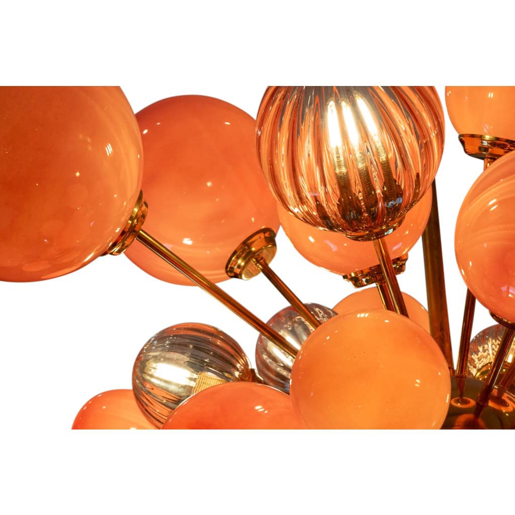 Grand lustre de style Spoutnik en verre de Murano. Travail contemporain. LS57993856T 4