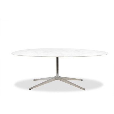 Florence Knoll pour Knoll. Table en marbre et métal chromé. Années 1970. LS54931408H