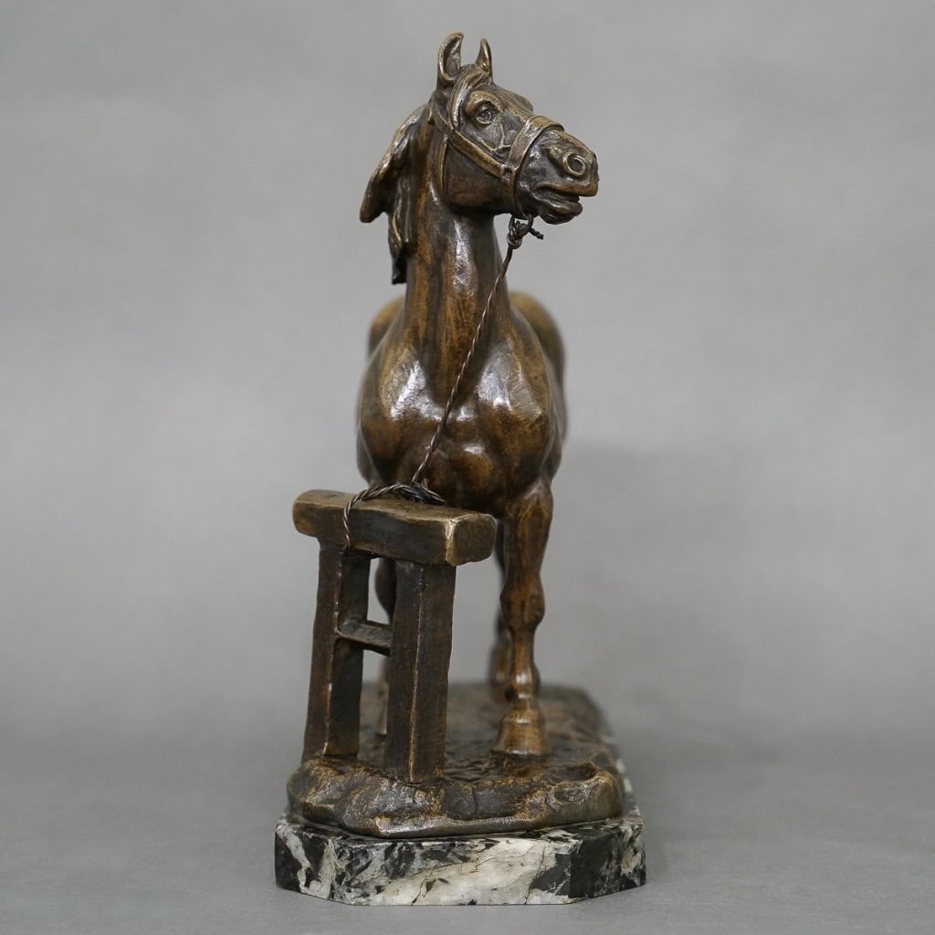 Sculpture – Cheval Percheron , René Maxime Choquet (1872-1958) – Bronze 6