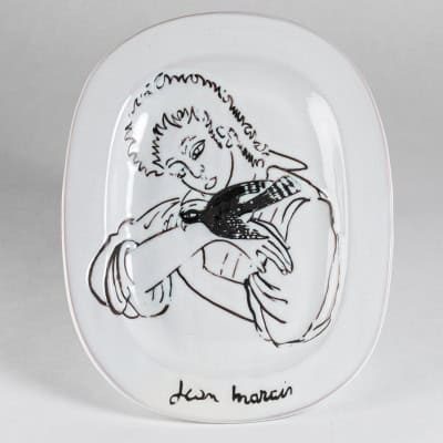 Jean Marais (1913-1998), Plat “L’enfant et l’oiseau”, XXe