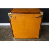 Malle Moynat orange pour chapeaux, forme cube 22