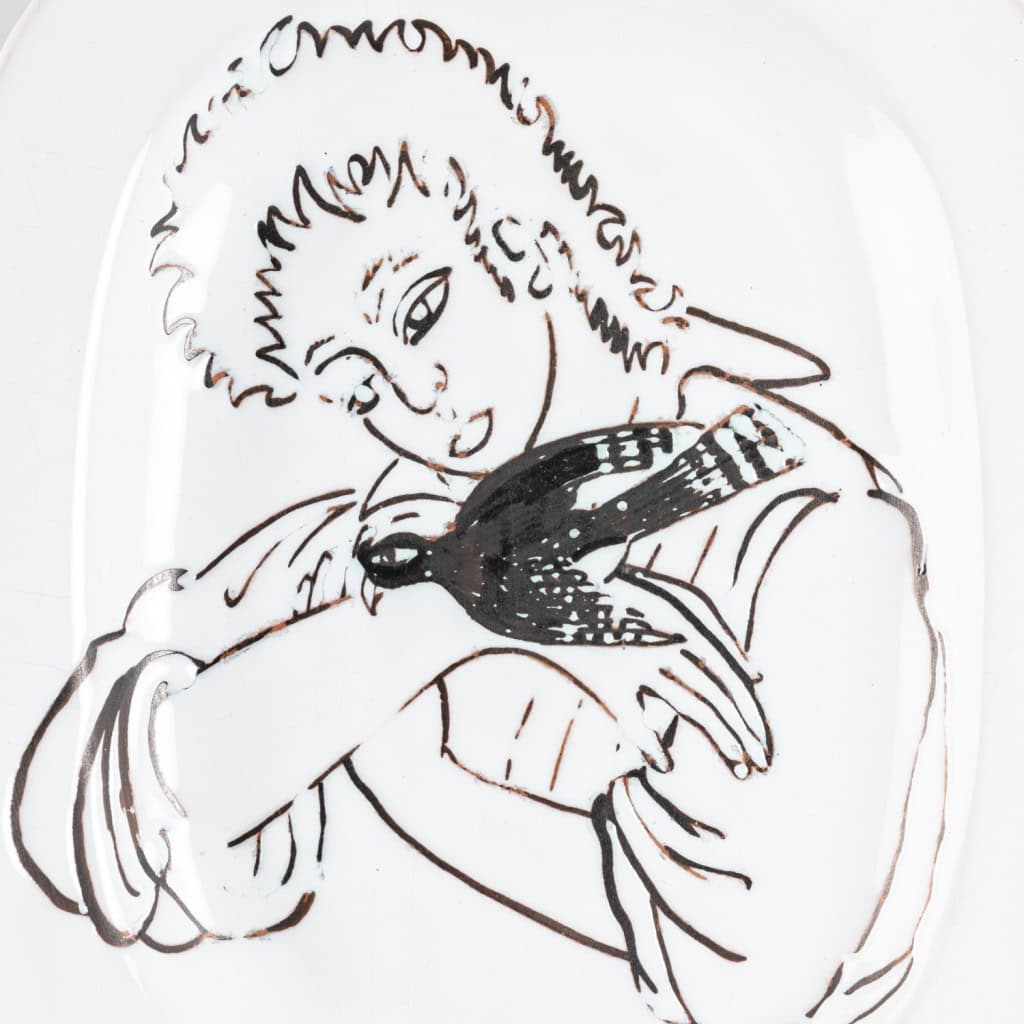 Jean Marais (1913-1998), Plat “L’enfant et l’oiseau”, XXe 4