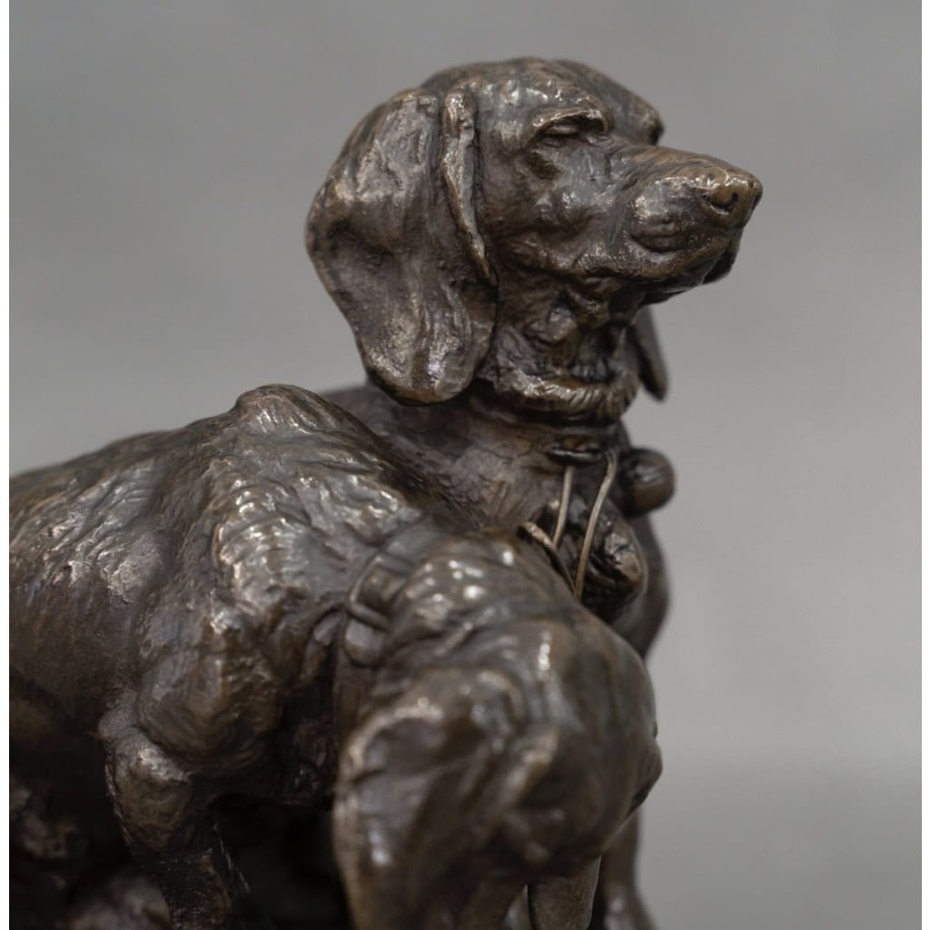 Groupe De Bassets ” Ravageot Et Ravageode ” , Emmanuel Fremiet (1824 -1910) – Bronze 6