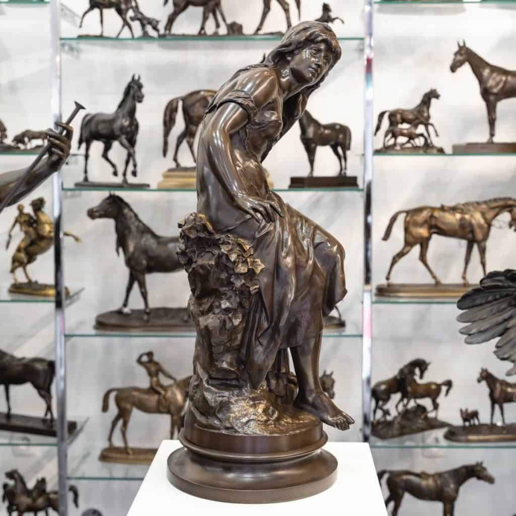 Sculpture – L’ Écoute , Mathurin Moreau (1822-1912) – Bronze 6