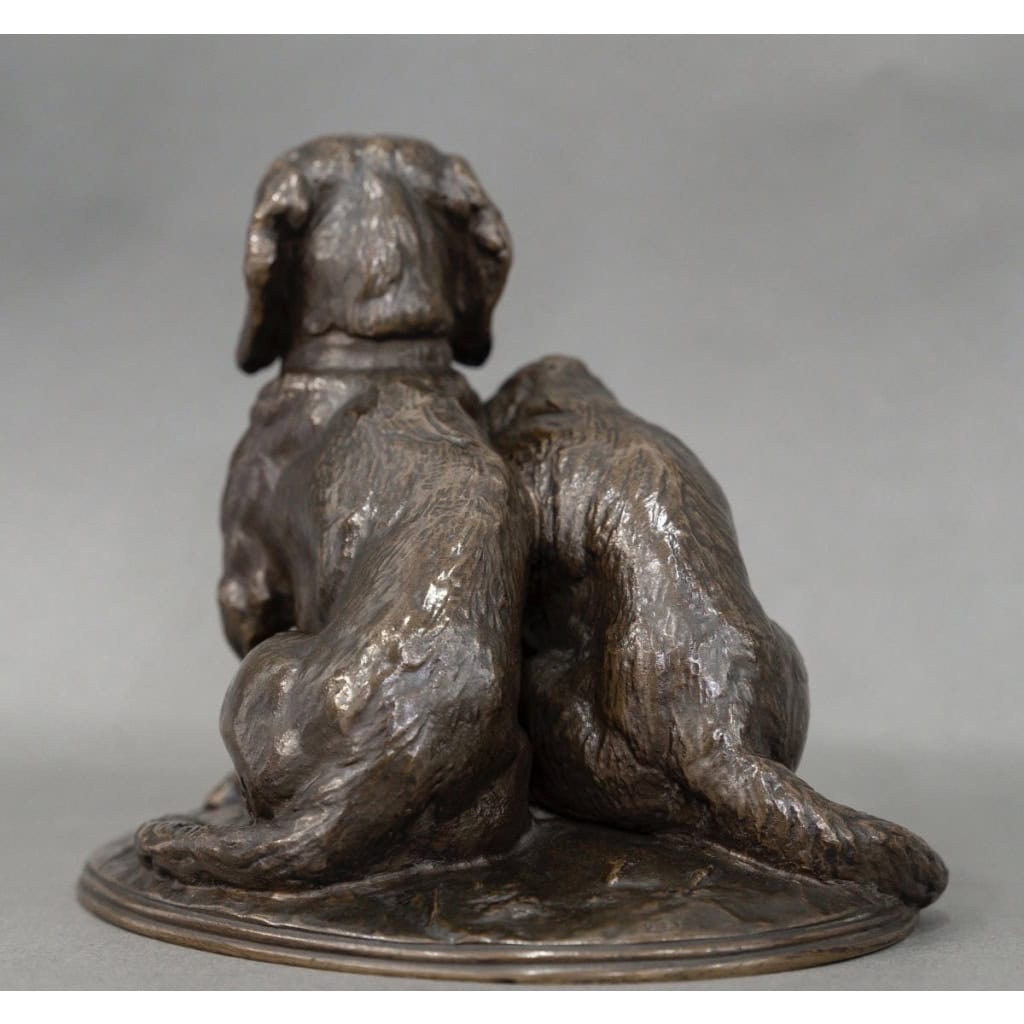 Groupe De Bassets ” Ravageot Et Ravageode ” , Emmanuel Fremiet (1824 -1910) – Bronze 8