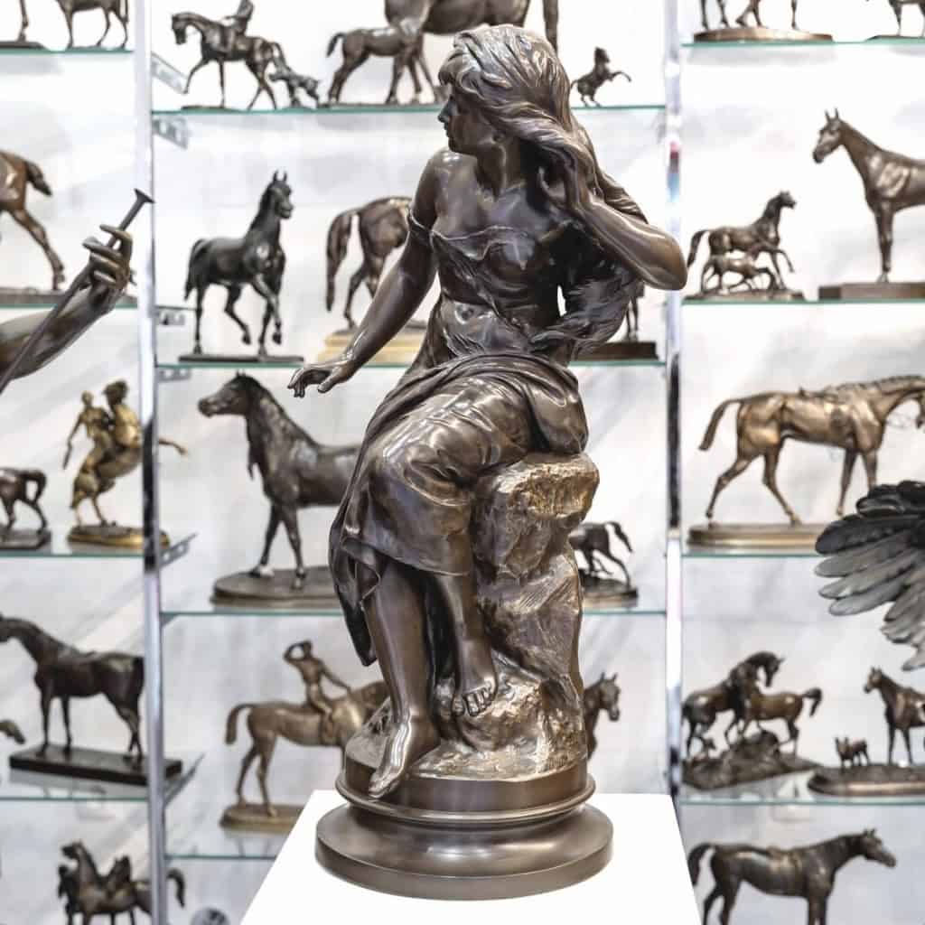 Sculpture – L’ Écoute , Mathurin Moreau (1822-1912) – Bronze 9