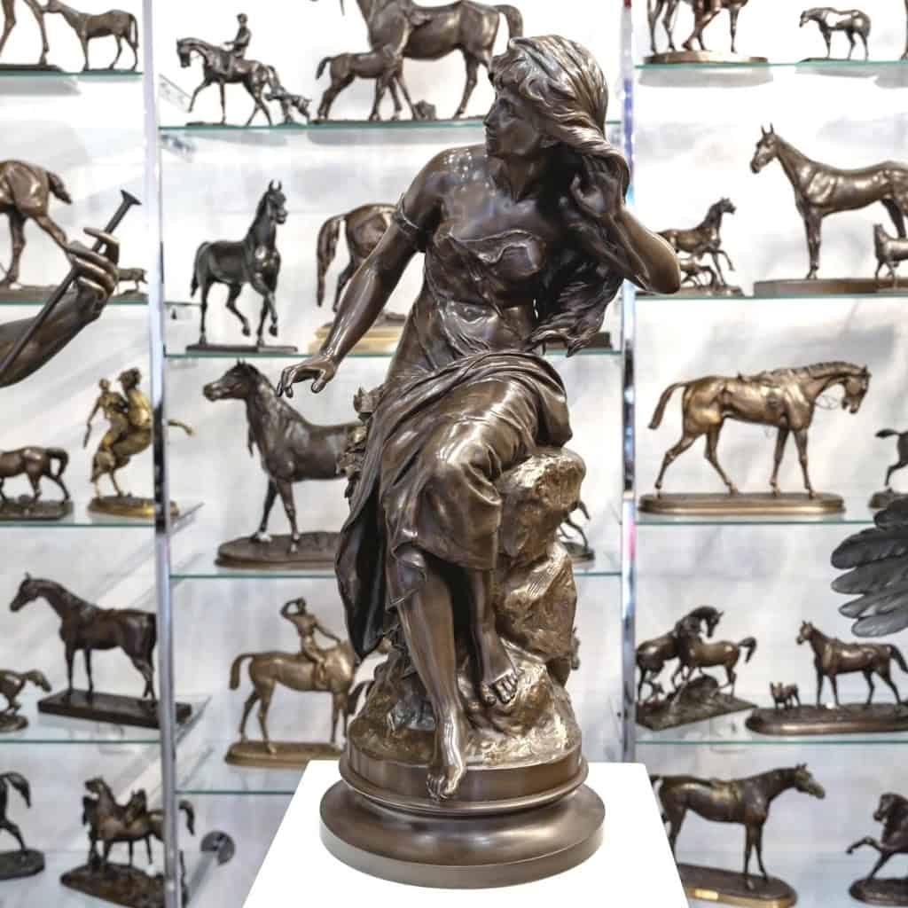 Sculpture – L’ Écoute , Mathurin Moreau (1822-1912) – Bronze 5