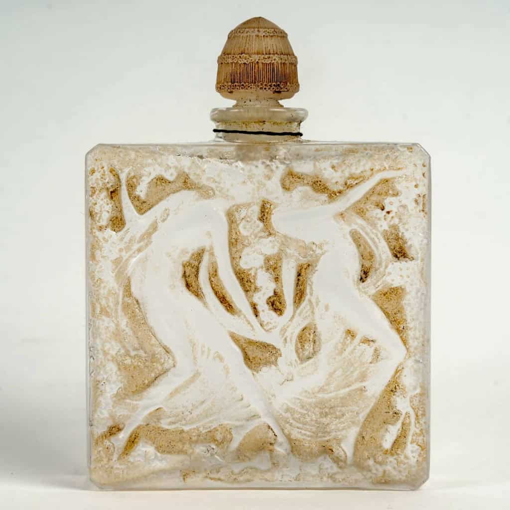 1923 René Lalique – Flacon à Parfum Elégance Verre Blanc Patiné Sépia Pour D’Orsay 3